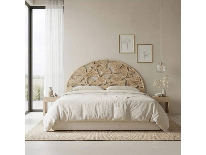 Tête de lit en bois massif d'acacia sculpté 180 cm - Valena