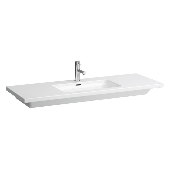 LAUFEN Living Square Waschtisch 8164350001351 130x48cm, Überlauf, Hahnloch, einseitig schneidbar