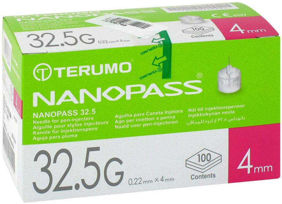 Terumo Nanopass 32,5g Pen Kanüle 0,22x4mm