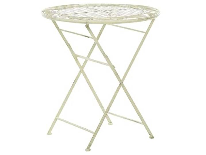 Beliani Stilvoller Gartentisch Metall hellgrün rund klappbar 70 cm Bivio