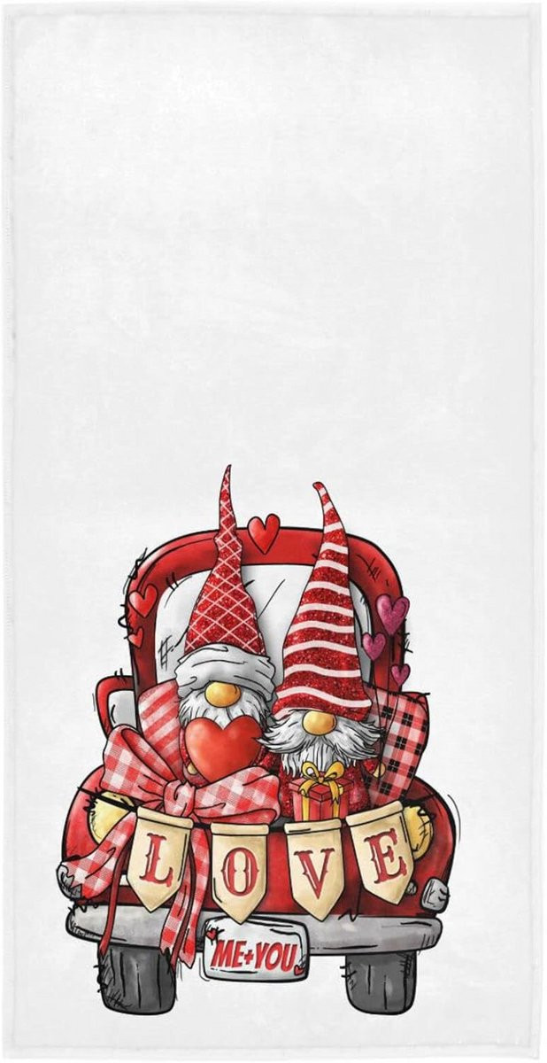 Handdoek voor gasten met Valentijn Kabouter patroon, 101,6 x 76,2 cm