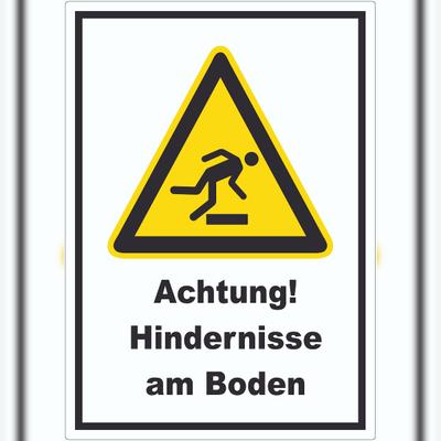 HB-Druck Achtung Hindernisse am Boden Aufkleber A6 (105x148mm)