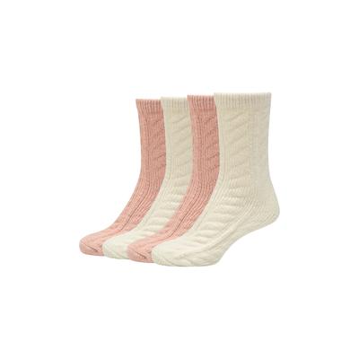 Socken S.OLIVER "warm & cozy", Damen, Gr. 35-38, rosa (blanc), Materialmix, Socken Socken, mit Zopfmuster