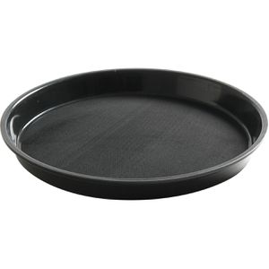 Hendi Serviertablett 878606, rund, Ø 32cm, aus Kunststoff, rutschfest, schwarz