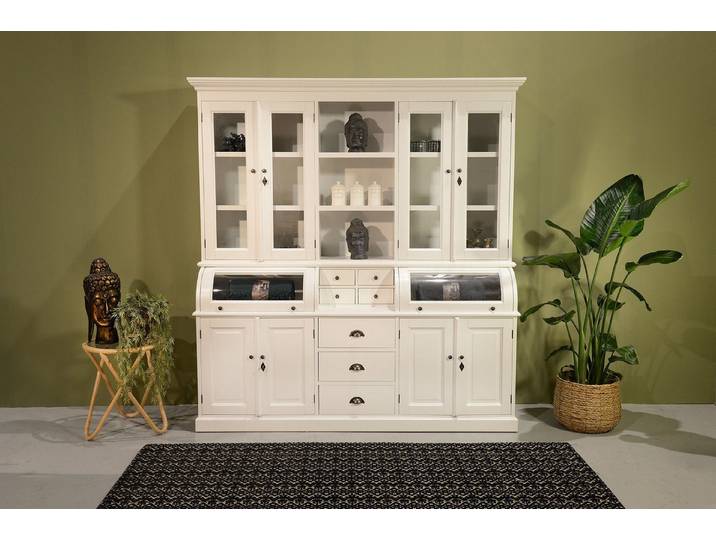 Wohnpalast Buffet Buffet Schrank weiß 200cm - Landhaus Möbel Vitrinen Schrank