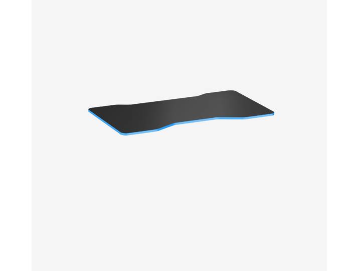 Gaming Tischplatte Cockpit, Schwarz, Silk Touch, 1400 x 800 x 19 mm, Kante Ocean