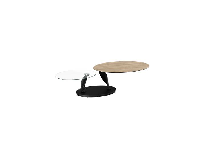 Ausziehbarer, flexibler Design Keramik Couchtisch „Rosa“ Keramik Eiche hell Akante Design
