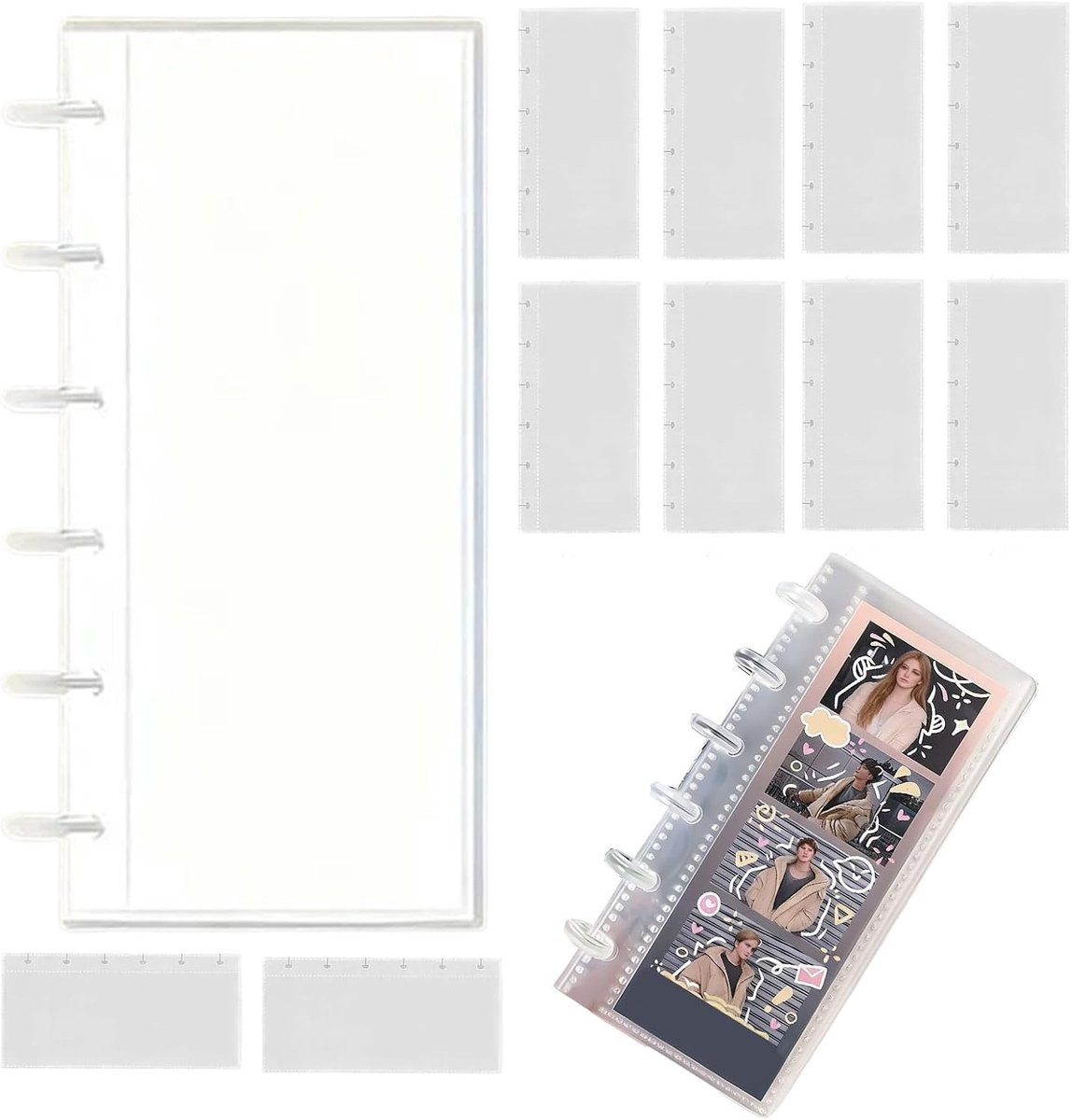 Fotohokje Album Foto Organizer met Transparante Beschermhoes en Paddenstoel Motief - 5 x 15 cm