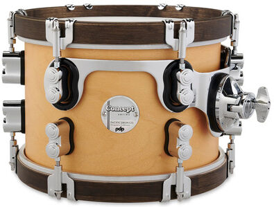 DW "PDP 10"x07" CC Tom Natural" Natur mit Walnuss Spannreifen