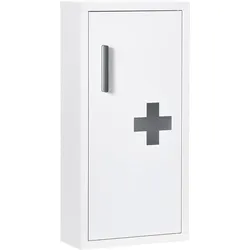 MEDIZINSCHRANK, Erste Hilfe , mit 3 Innenfächern, Magnetverschluss, Stahl, Weiß