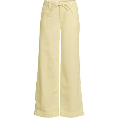 Soft Comfort weite Jeans im Leinenmix in Petite-Größe, Damen, size: petite, Gelb, by Lands' End