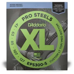 D’Addario EPS300-5 - XL 5-String Bass Pro Steels, Long Scale 43-127 - Saiten E-Bass