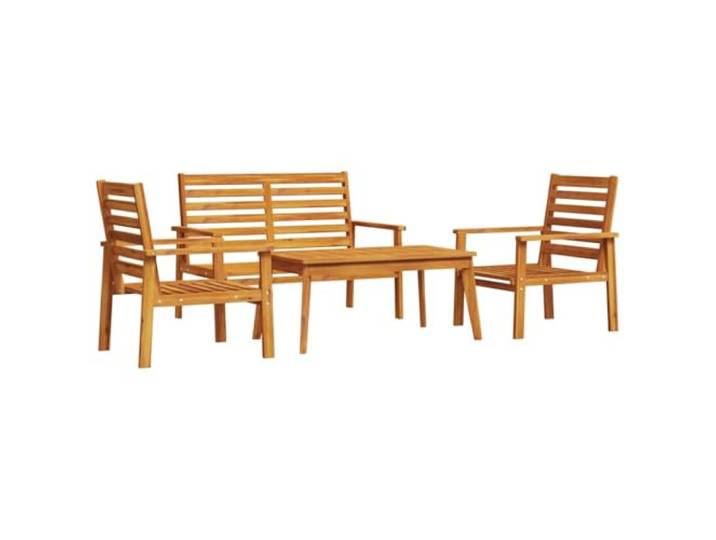 vidaXL 4-delige Loungeset massief acaciahout