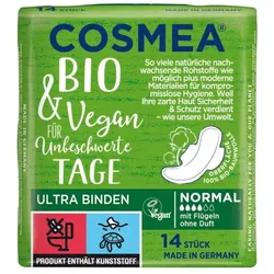 COSMEA Ultra Binden Bio-Baumwolle Normal mit Flügel (14St)