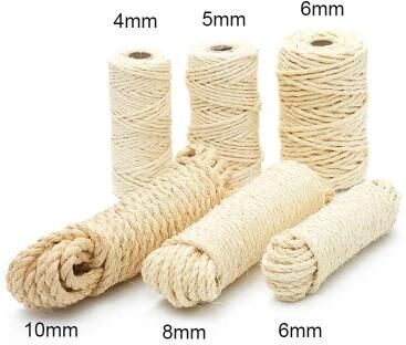 Uplift Essentials Natural Sisal Rope Cat Scratching Post Replacement 65.6 Ft 8mm
