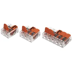 Wago 221-6 Klemmen SET 15x 221-612, 221-613, 221-615 - Kabel Draht Verbinder in der wiederverschließbaren Box - Original