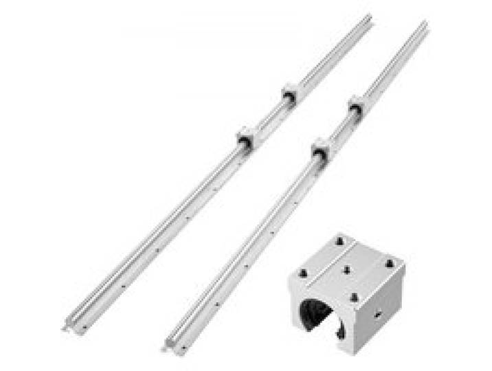 VEVOR lineaire geleiders SBR20, 2-pack 2000 mm lineaire rails & 4 stuks schuifblokken, volledig ondersteunde as, geleiderails voor snij-, slijp-, frees- en boormachines