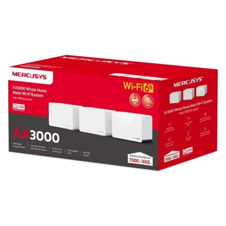 Mercusys Halo H85X (3-pack) AX3000 Home Mesh WiFi 6 system (Halo H85X(3-pack))