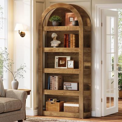 OEM "Arched Bookshelf, 71"" Tall Bookcase Arch-Shaped Racks, Wooden Display Shelves for Living Room, Bedroom, Home Office"