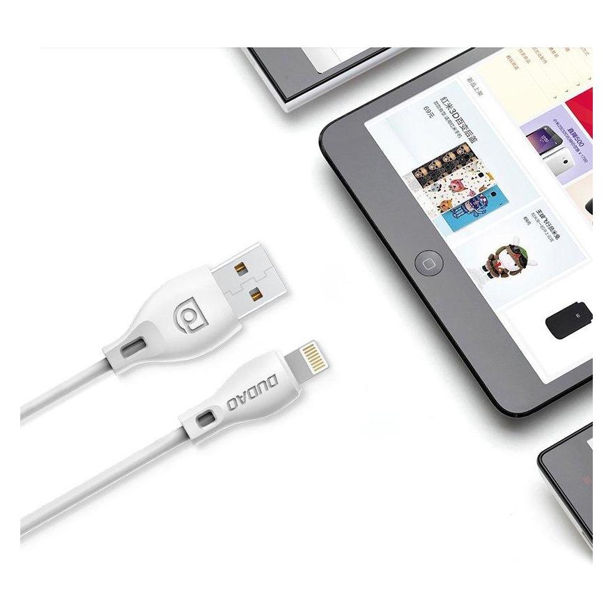 Dudao cable micro USB cable 2.4A 2m white (L4M 2m white) (2 m, USB 2.0) (Dudao Cable L4M (Micro) 2M)