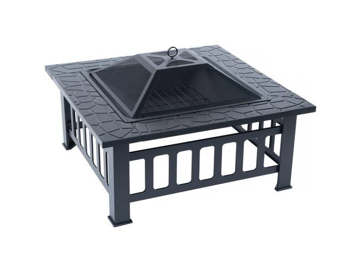 Habitat Garten Holzkohlengrill flaméo Schwarz, Metall, 81x45x81 cm, Grills, Holzkohlegriller