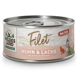 Wildes Land 80g Filet Thunfisch Pur Huhn & Lachs mit Kürbis 24x 80g