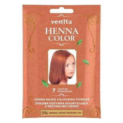 Venita - Henna Color Herbal Coloring Conditioner From Natural Henna 7 Copper 25G (33081198)