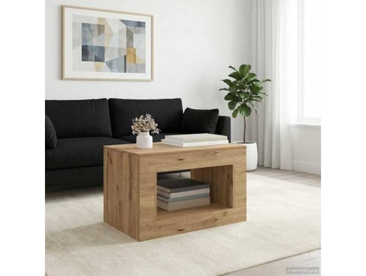 pokgdf Couchtisch aus Artisan-Eiche, Kompakter Beistelltisch für Wohnzimmer Schlankes Design, stabile Konstruktion, multifunktional, einfache Montage, vielseitig einsetzbar