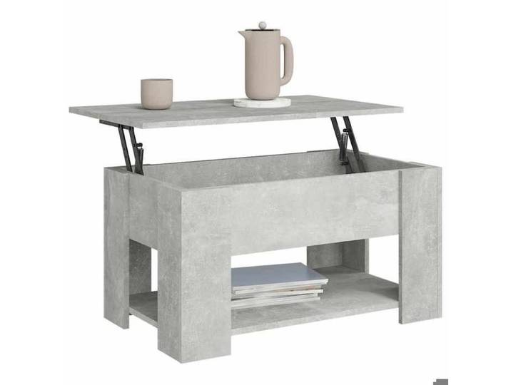 HOT SALE*Table basse élégante - Support 20 kg - SHELD - Table à café - gris béton 79x49x41cm bois d'ingénierie M5148684