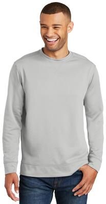 Port & Company PC590 Performance Fleece Crewneck Sweatshirt in Silver size 2XL   Polyester