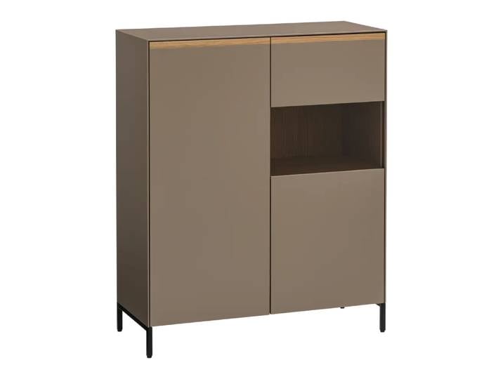 Vitrine Via, Edition, beige, Holzwerkstoff