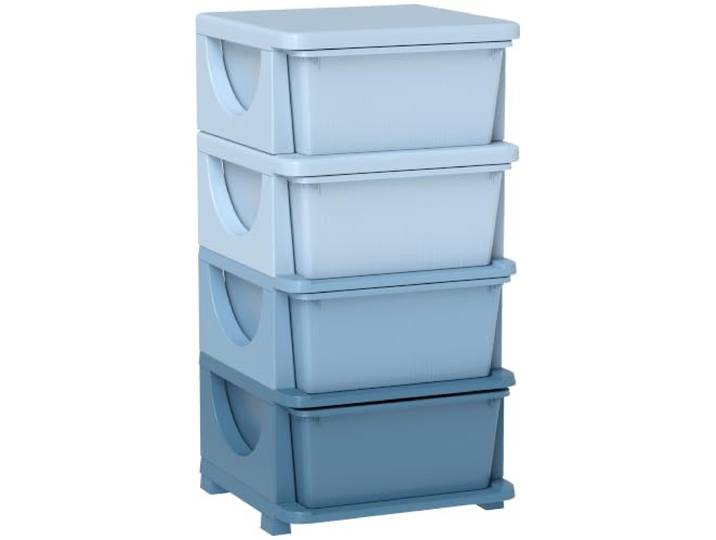 HOMCOM Schubladenschrank für Kinder mit Stauraum Blau 37 x 37 x 76cm