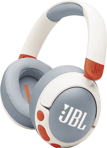 Auriculares infantiles - JBL Junior 470NC, Circumaurales , Sonido inocuo 85db, Control parental, Micrófono, Cancelación ruido, Autonom 50h,Blanco