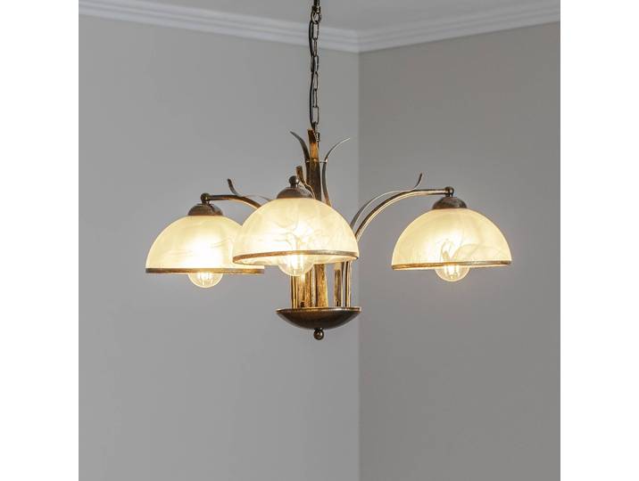 Kronleuchter Korfu Luminex, dimmbar, messing / gold, für Wohn- / Esszimmer, Metall, Antik