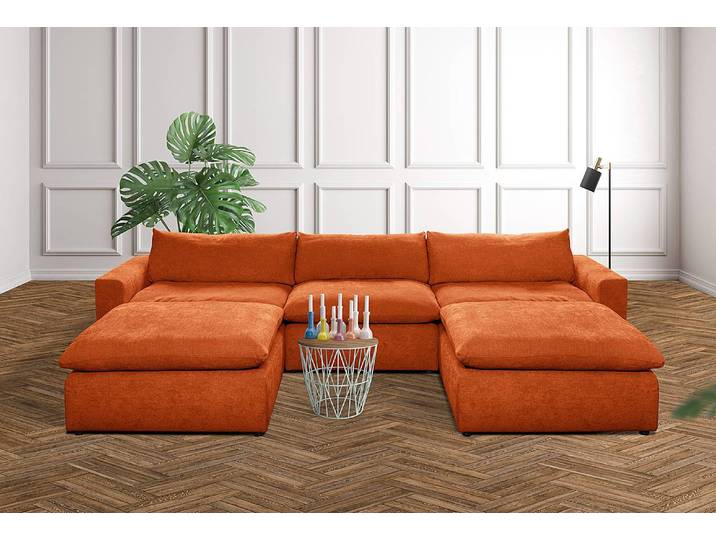 Polsterhocker Nizza 102 x 102cm Kupfer/Kupfer