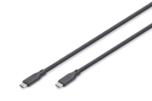 Digitus USB-C Kabel USB4 USB-C, USB-C Stecker 1m Schwarz 16K UHD, 10K UHD, 8K UHD, 4K UHD, mit Knickschutztülle, Silikon