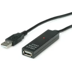 VALUE USB 2.0 aktive Kabelverlängerung, schwarz, 30 m