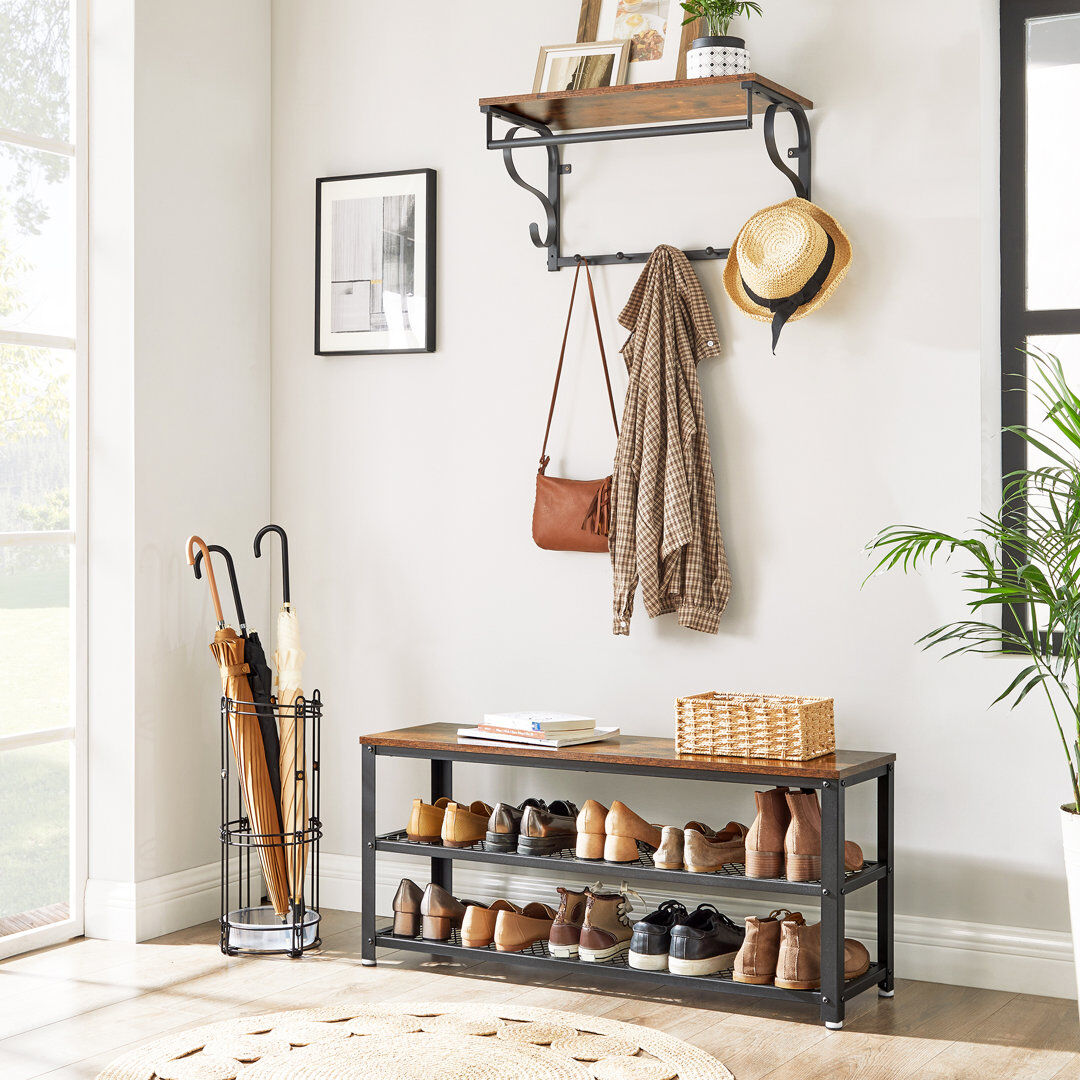 Borough Wharf 10 Pair Shoe Rack Brown;Black 10