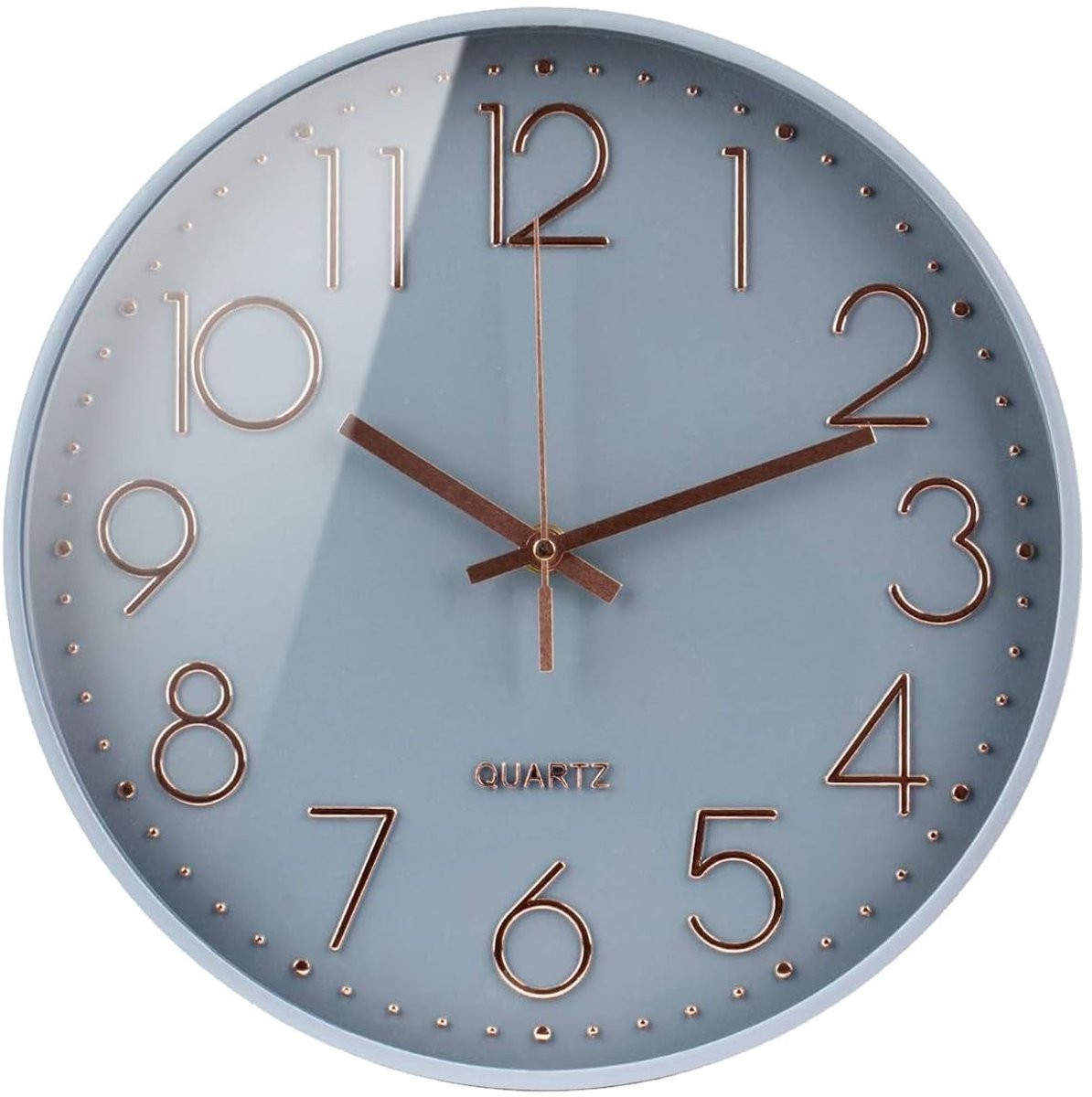 Omgoods - Stille Wandklok - Moderne Analoge Wandklok - Grijs - 23 cm (9 inch)