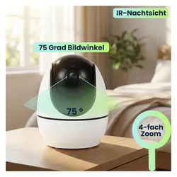 Ideoon HD Überwachungskamera mit Monitor, schwenk- & neigbar: SOS Funk-Notrufsender (1280 x 720 Pixels), Netzwerkkamera