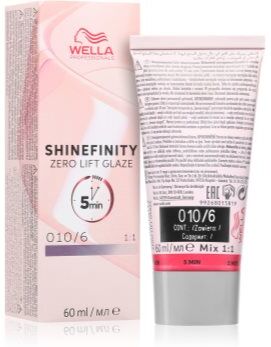 Wella Shinefinity Zero Lift Glaze coloração demi permanente para o cabelo tom 010/6 Lavender Flash 60 ml. Shinefinity Zero Lift Glaze