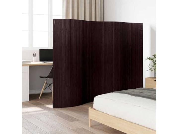 Trennwand aus Bambus, dunkelbraun, 250 cm breit, 165 cm breit Blickdichter Raumteiler für Privatsphäre, faltbar, rollbar, natürliches Dekor für Schlafzimmer oder Wohnzimmer, Raumteiler