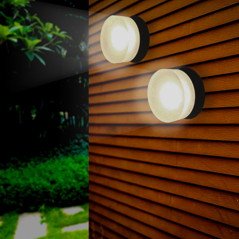 Optonica Applique Murale Noire Ronde LED IP65 12W - Blanc Neutre 4000K - 5500K