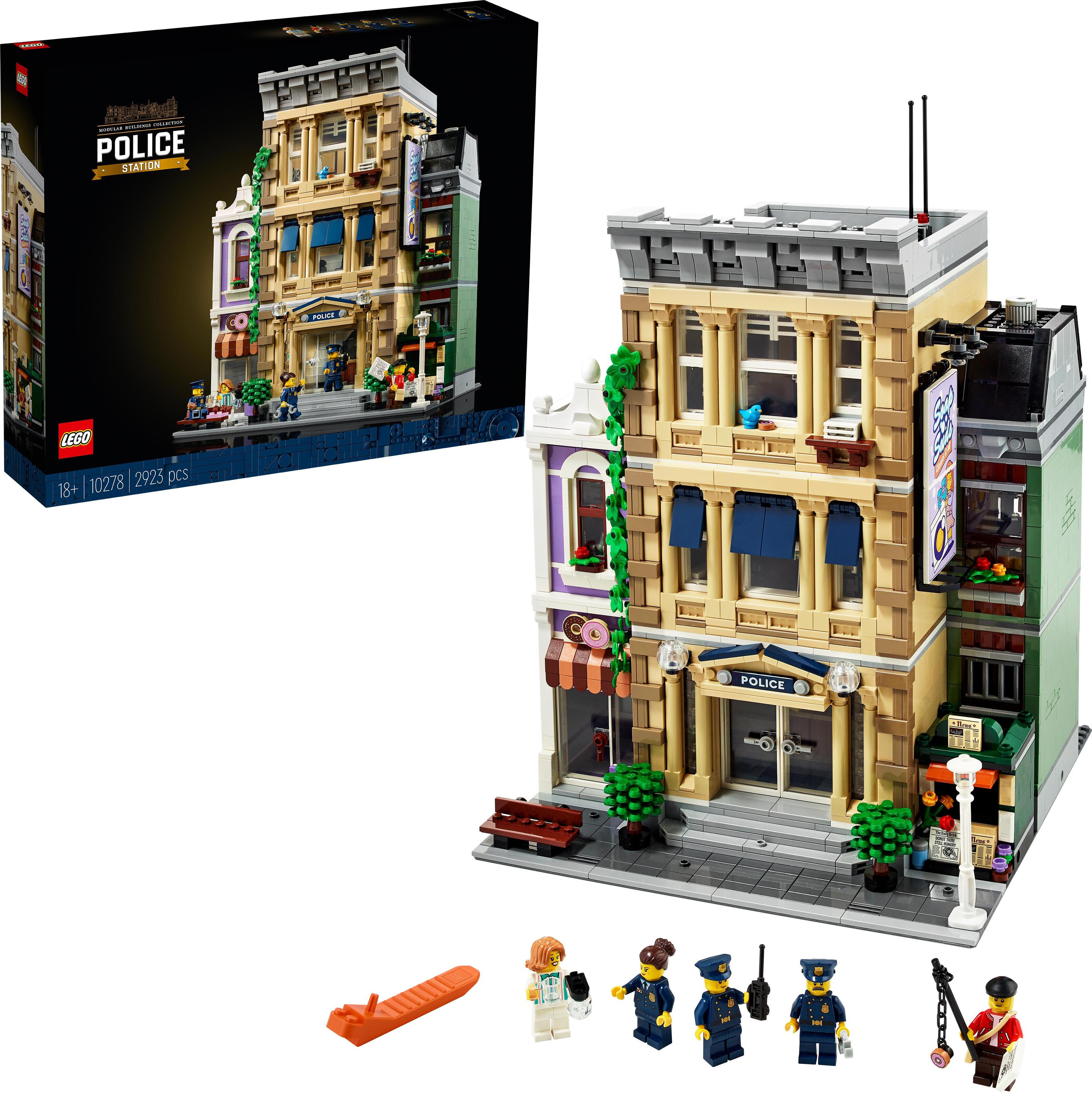 LEGO 10278 Icons Polizeistation, großes Bauset für Erwachsene, Bauen mit Modulen