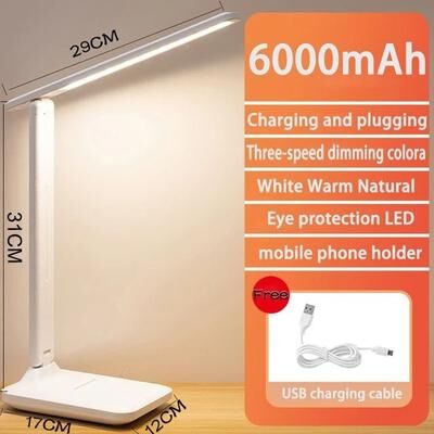 Uplift Picks LumiFlex Rechargeable Foldable LED Desk Lamp With Touch Stepless Dimming Control 6000mah