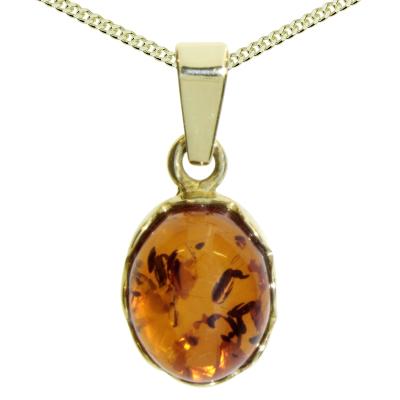 Kette und Anhänger Set OSTSEE-SCHMUCK "- Käthe - Gold 333/000 - Bernstein" Gr. 42, gold (gold 333, goldfarben, gelb), Schmuck_Sets, Damen, 42, Gelbgold 333