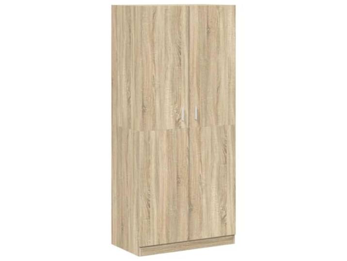 HWKQEQRF Kleiderschrank Sonoma-Eiche 90x52x200 cm Holzwerkstoff Großes Fach, Hängestange, leicht zu reinigen, einfache Montage, für Jacken, Pullover, Jeans, Hüte, Handtaschen