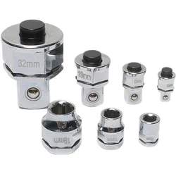 SW-Stahl, Steckschlüssel + Stecknuss, Adaptersatz für Ratschenschlüssel, Chrom-Vanadium, 07925L