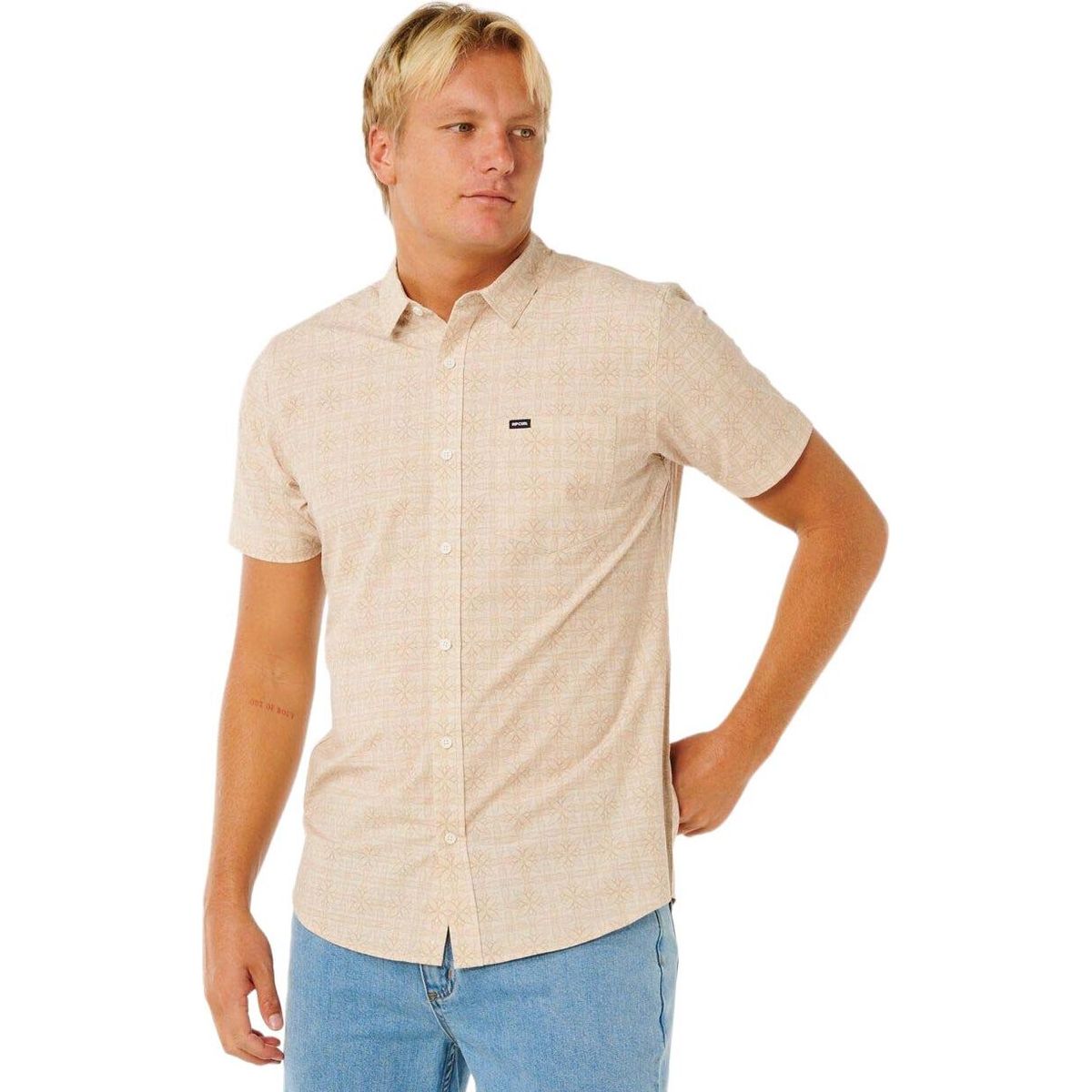 RipCurl Sessions Aerotech Short Sleeve Shirt stone (2019) 2XL 06LMSH-2019-2XL