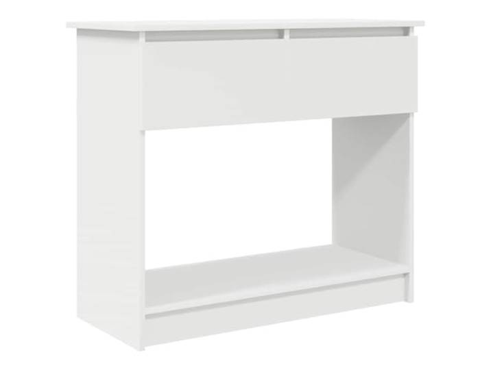 HAQWRDQSG Konsolentisch mit 2 Schubladen Weiß Flurtisch 85,5x38,5x74,5 cm Eleganter Ablagetisch für Eingangsbereich und Schlafzimmer mit Stauraumfächern, glatter Fläche sowie Wandbefestigung.